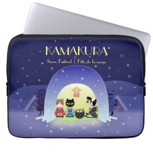 Edo-Neko's sneeuwviering Laptop Sleeve