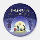 Edo-Neko's sneeuwviering Magneet (Voorkant)