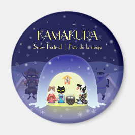 Edo-Neko's sneeuwviering Magneet