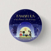 Edo-Neko's sneeuwviering Ronde Button 3,2 Cm (Voorkant)