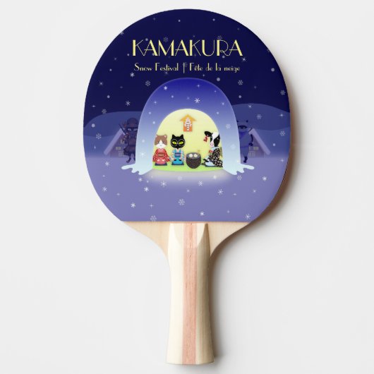 Edo-Neko's sneeuwviering Tafeltennisbatje (Voorkant)