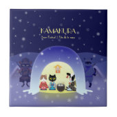 Edo-Neko's sneeuwviering Tegeltje (Voorkant)