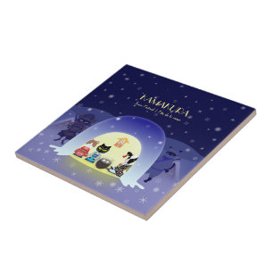 Edo-Neko's sneeuwviering Tegeltje