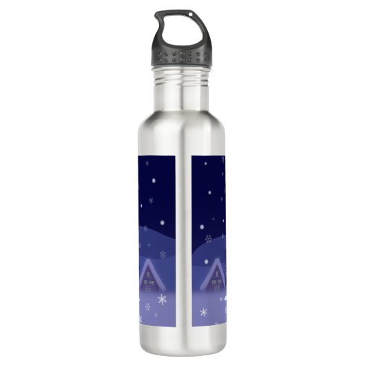 Edo-Neko's sneeuwviering Waterfles (Achterkant)