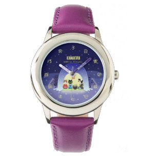 Edo-Neko's Snowy Celebration Kind Horloge