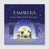 Edo-Neko's Snowy Celebration Magnetische Kaart (Voorkant)