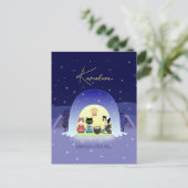 Edo-Neko's Snowy Celebration Standard Briefkaart (Staand voorkant)