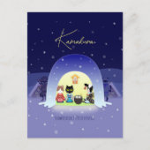 Edo-Neko's Snowy Celebration Standard Briefkaart (Voorkant)