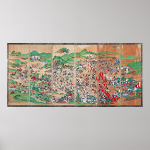 Edo Period Scherm van de Sekigahara-slag Poster