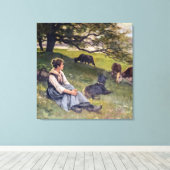 Edouard Debat-Ponsan The Cowherd Canvas Afdruk (Insitu (Houten vloer))