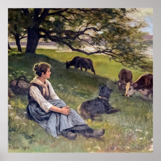 Edouard Debat-Ponsan The Cowherd Poster (Voorkant)