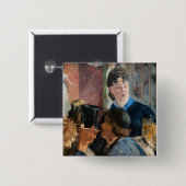 Edouard Manet - Barmeid Bedient Bier Vierkante Button 5,1 Cm (Voorkant /achterkant)