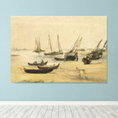 Edouard Manet | Beach, Low Tide Canvas Afdruk (Insitu (Houten vloer))