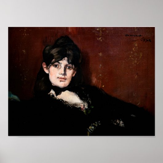 Edouard Manet - Berthe Morisot Languit Poster (Voorkant)