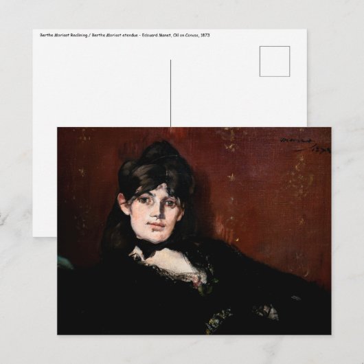 Edouard Manet - Berthe Morisot Liggend Briefkaart (Voorkant / Achterkant)
