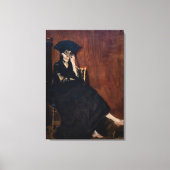 Edouard Manet - Berthe Morisot met een ventilator Canvas Afdruk (Voorkant)