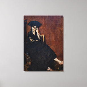 Edouard Manet - Berthe Morisot met een ventilator Canvas Afdruk