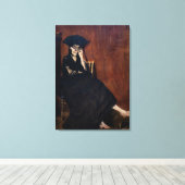 Edouard Manet - Berthe Morisot met een ventilator Canvas Afdruk (Insitu (Houten vloer))