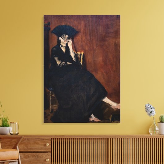 Edouard Manet - Berthe Morisot met een ventilator Canvas Afdruk (Insitu (Woonkamer))