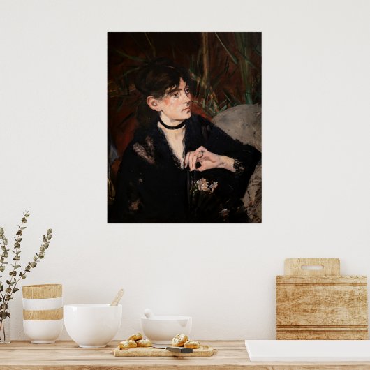 Edouard Manet - Berthe Morisot met een ventilator  Poster (Keuken)