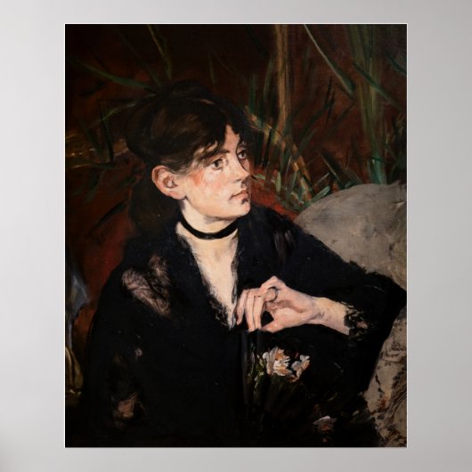 Edouard Manet - Berthe Morisot met een ventilator  Poster (Voorkant)