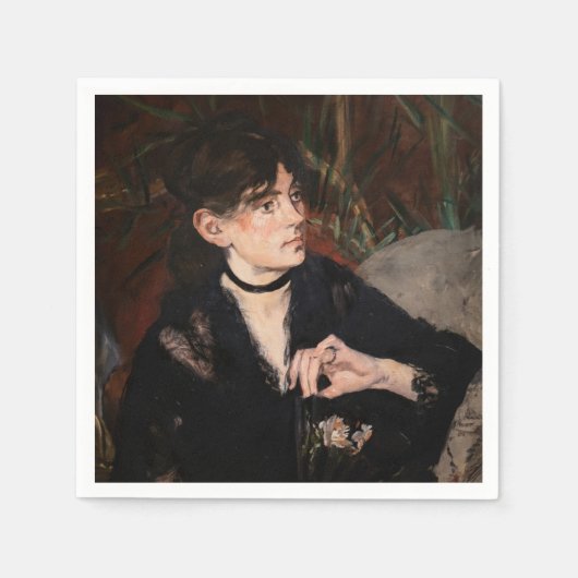 Edouard Manet - Berthe Morisot met een ventilator  Servet (Voorkant)