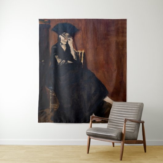 Edouard Manet - Berthe Morisot met een ventilator Wandkleed (In situ)