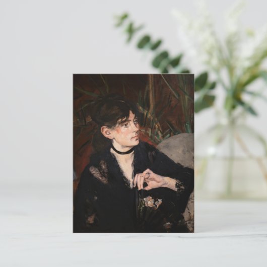 Edouard Manet - Berthe Morisot met een waaier 1874 Briefkaart (Staand voorkant)