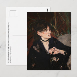 Edouard Manet - Berthe Morisot met een waaier 1874 Briefkaart