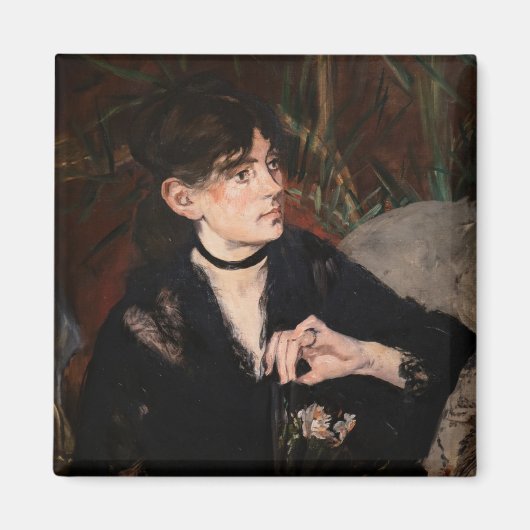 Edouard Manet - Berthe Morisot met een waaier 1874 Magneet (Voorkant)