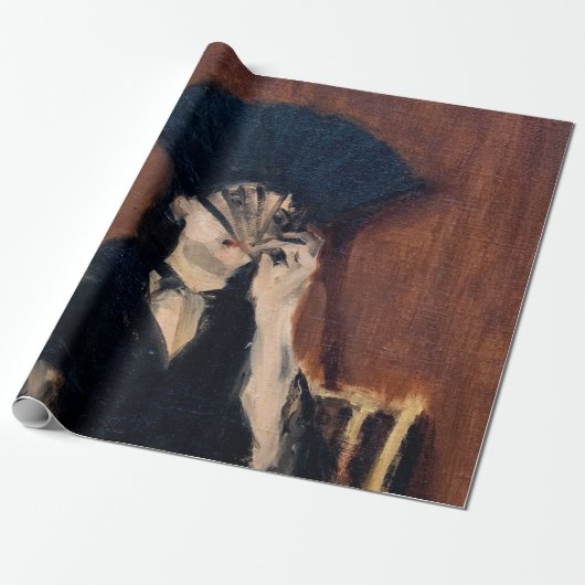 Edouard Manet - Berthe Morisot met een waaier Cadeaupapier (Uitgerold)