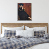 Edouard Manet - Berthe Morisot met een waaier Canvas Afdruk (Insitu (Slaapkamer))