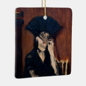 Edouard Manet - Berthe Morisot met een waaier Keramisch Ornament (Rechts)