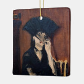 Edouard Manet - Berthe Morisot met een waaier Keramisch Ornament (Links)