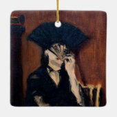 Edouard Manet - Berthe Morisot met een waaier Keramisch Ornament (Achterkant)