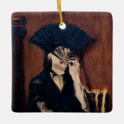 Edouard Manet - Berthe Morisot met een waaier Keramisch Ornament (Voorkant)