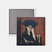 Edouard Manet - Berthe Morisot met een waaier Magneet (Voorkant / Achterkant)