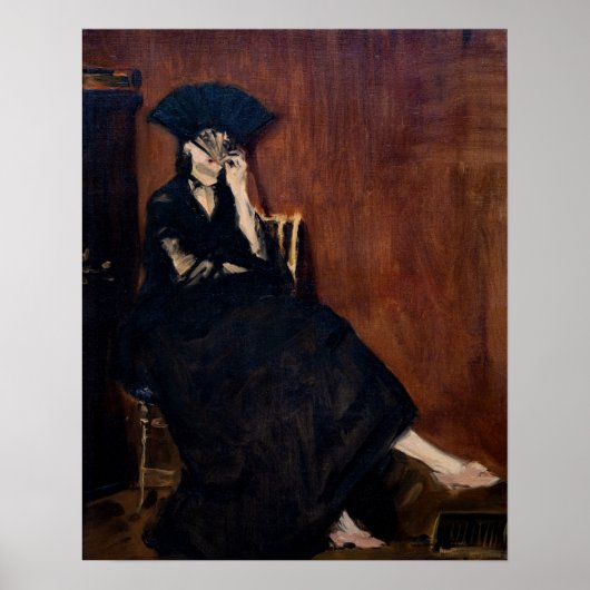 Edouard Manet - Berthe Morisot met een waaier Poster (Voorkant)