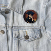 Edouard Manet - Berthe Morisot met een waaier Ronde Button 5,7 Cm (In situ)