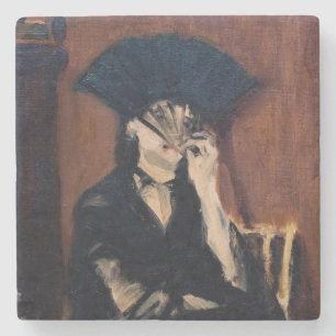 Edouard Manet - Berthe Morisot met een waaier Stenen Onderzetter