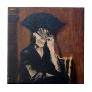 Edouard Manet - Berthe Morisot met een waaier Tegeltje