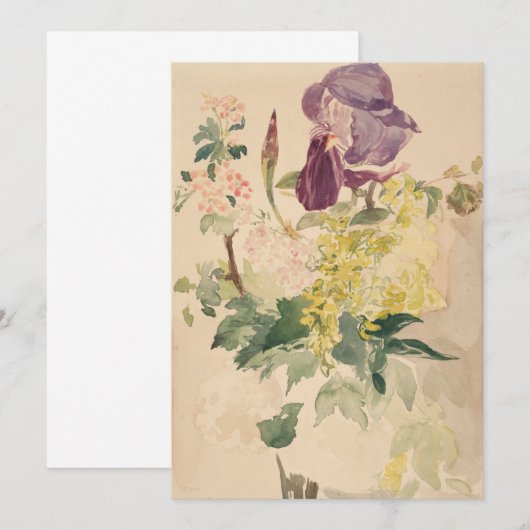 Edouard Manet - Bloem met Iris, Laburnum Kaart (Voorkant / Achterkant)