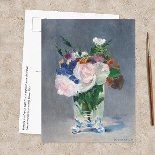 Edouard Manet - Bloemen in een kristallen vaas Briefkaart