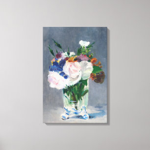 Edouard Manet - Bloemen in een kristallen vaas Canvas Afdruk