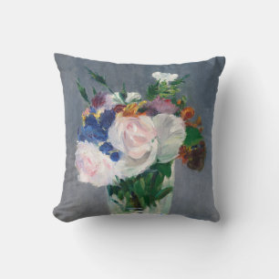 Edouard Manet - Bloemen in een kristallen vaas Kussen