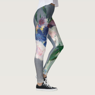 Edouard Manet - Bloemen in een kristallen vaas Leggings