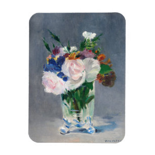 Edouard Manet - Bloemen in een kristallen vaas Magneet