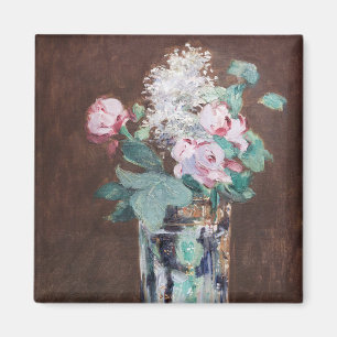 Edouard Manet - Bloemen in een kristallen vaas Magneet
