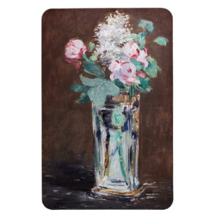 Edouard Manet - Bloemen in een kristallen vaas Magneet