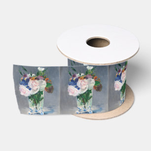 Edouard Manet - Bloemen in een kristallen vaas Satijnen Lint
